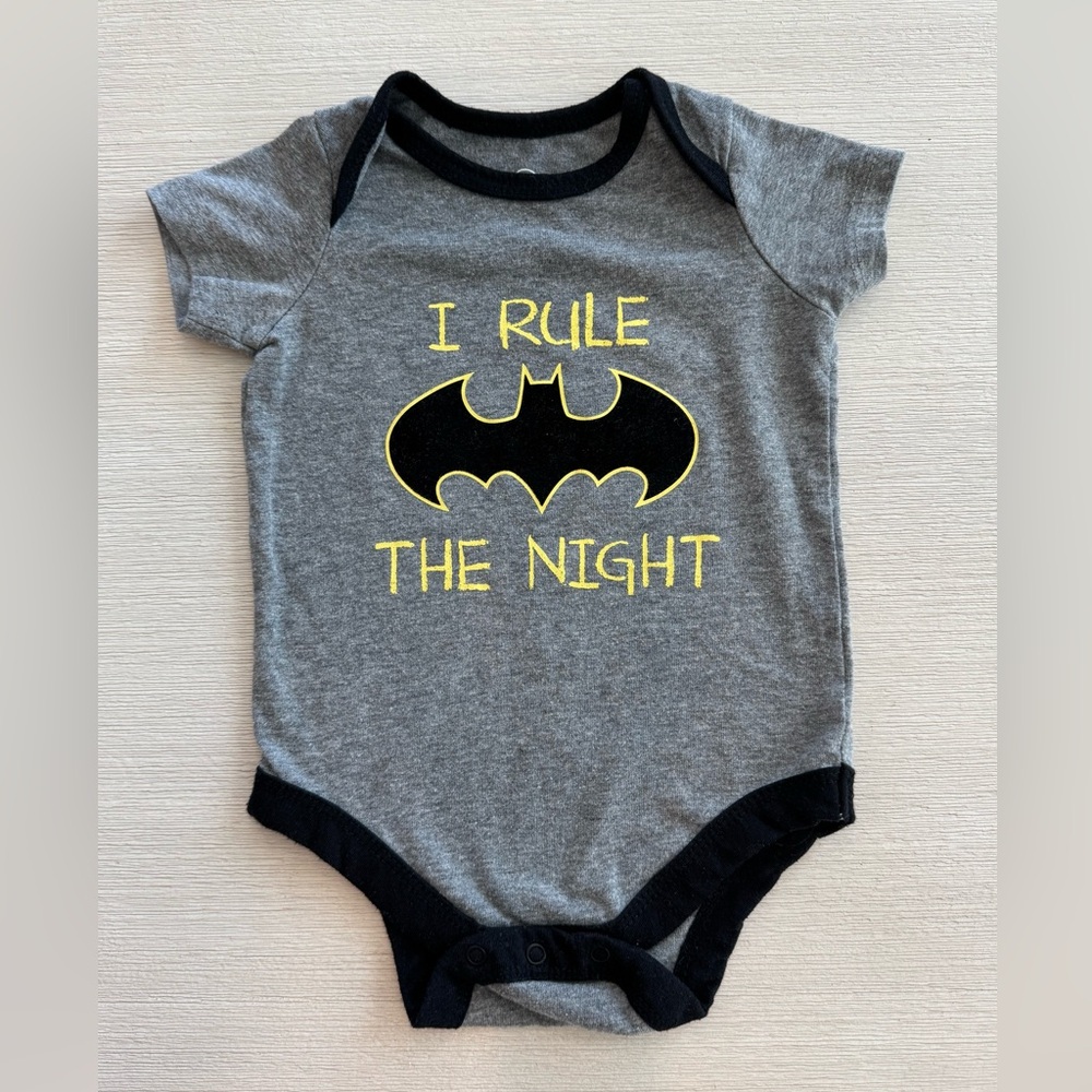 Okie Dokie Gray and Black Batman Bodysuit